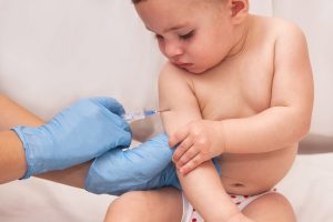 Baby getting a shot